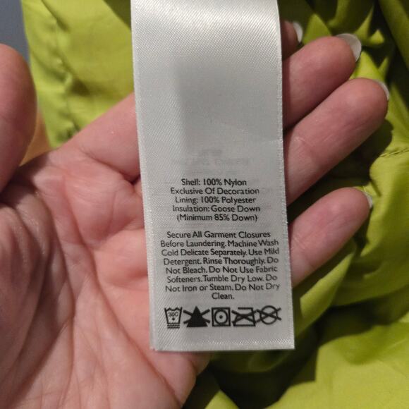 Eddie Bauer mens 700 fill power goose down vest sz M gray with neon green - Picture 4 of 5